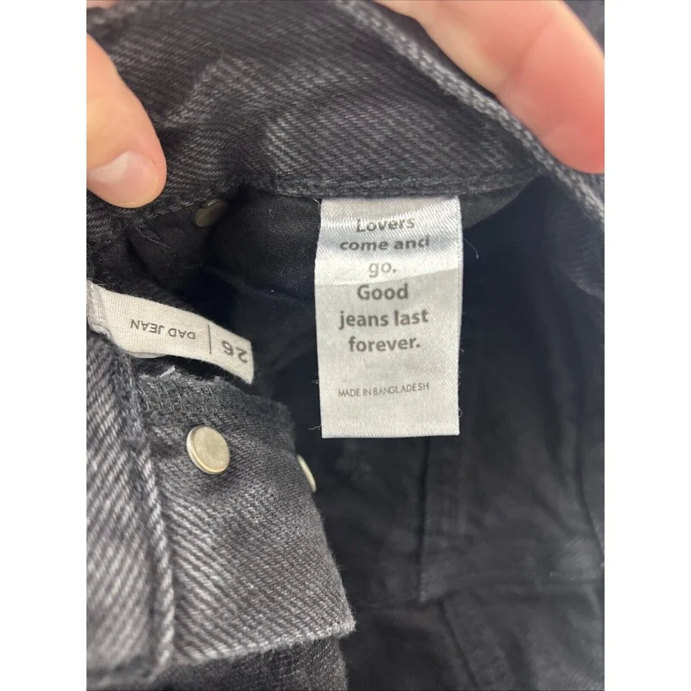 Pacsun Women's Size 26 Black Dad Jean Distressed Knee Holes‎
